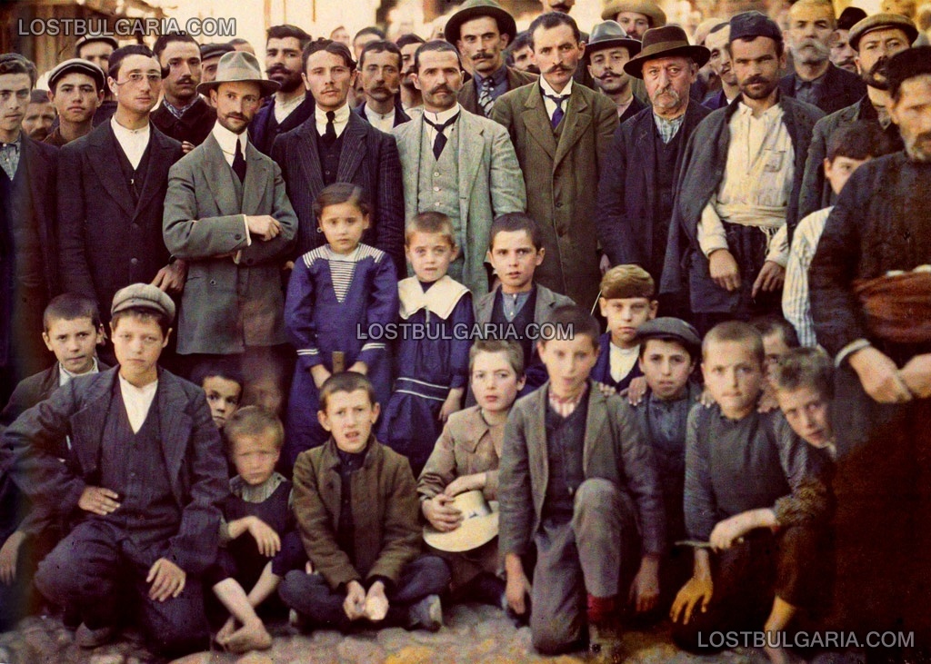 Мелник 1913 година, оцветена фотография,бежанци от пределите на Османската империя след Балканската война