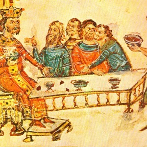 Крум пирува след победата над император Никифор 