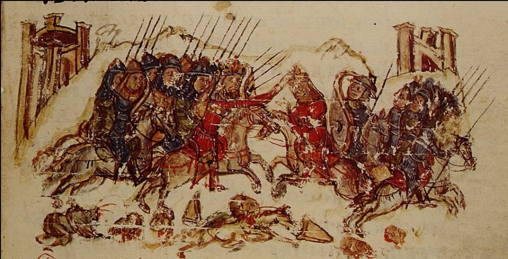 Част от старобългарска илюстрирана миниатюра на Манасиевата "Хроника"