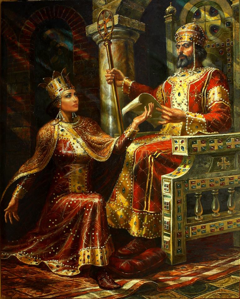 Цар Иван Асен II и царица Ирина художник:Васил Горанов