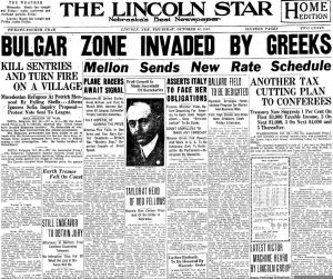 Отзвук в световните медии: Американски вестник от 25 октомври 1925 информира за събитията