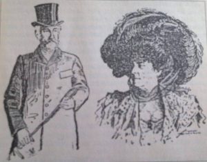 Илюстрация на семейство О`Махони, поместен в книгата "Страсти и скандали в Царска България" на издателство "Хермес" (автор П. Величков) 